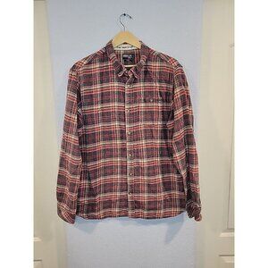 O'Neill Men's Red Shirt Redmond Plaid Stretch Flannel Cotton India Size XLarge